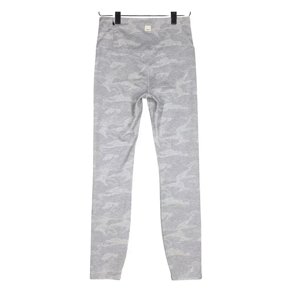 VUORI CLEAN ELEVATION HIGH‑RISE LEGGINGS – WOMEN’S S – GRAY CAMO – 7/8 LENGTH